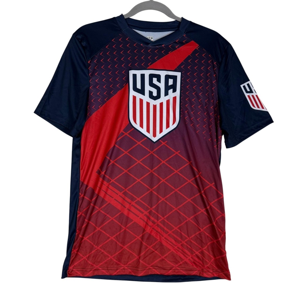 United States Jersey Mens Small Blue Soccer U.S. Soccer USA Crest Short Sleeve
